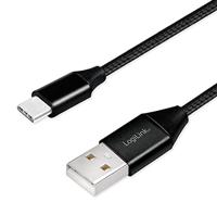 LogiLink CU0140 USB-kabel 1 m 2.0 USB C USB A Zwart - thumbnail