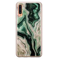 Samsung Galaxy A50/A30s siliconen hoesje - Green waves - thumbnail