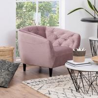 Fauteuil 'Loes' Velvet, kleur roze - thumbnail