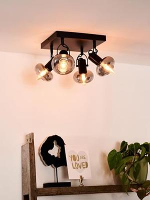 Lucide MADEE - Plafondspot - 4xE14 - Zwart