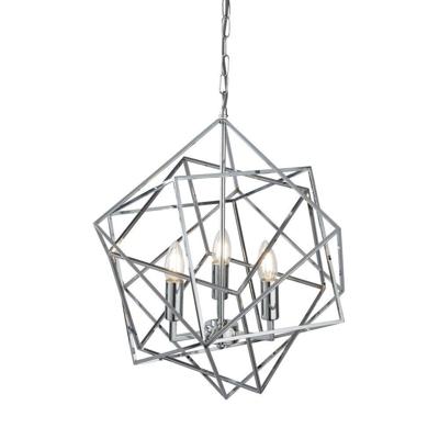 Searchlight Chrome hanglampCube Ø 48cm - 7863-3CC