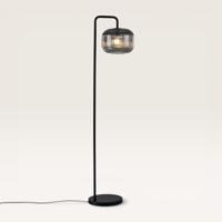 Staande lamp Virello vetro fumé angolo l - Luxe booglamp die een bol van geribbeld rookglas draagt - Zonder lichtbron - thumbnail