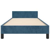 Bedframe met hoofdeinde fluweel donkerblauw 100x200 cm - thumbnail