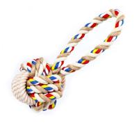 Nobleza Hondenspeelgoed - Speeltouw met rubber ringen - 20 cm - thumbnail