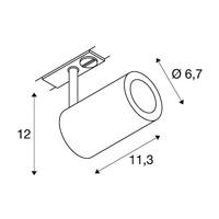 SLV ENOLA B TRACK 1002110 230V-railsysteem lamp 1-fasig GU10 50 W Zwart - thumbnail