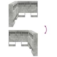 Opberghoofdbord met plank Betongrijs 80 cm Bewerkt hout - thumbnail