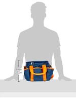 Borsteltas 27 x 22 x 22cm d.blauw/oranje - thumbnail