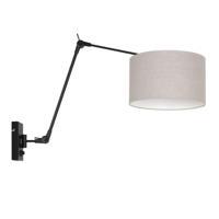Steinhauer Wandlamp prestige chic 8119 zwart kap grijs linnen - thumbnail
