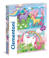 Clementoni brilliant puzzel eenhoorn, 2x20st. - thumbnail