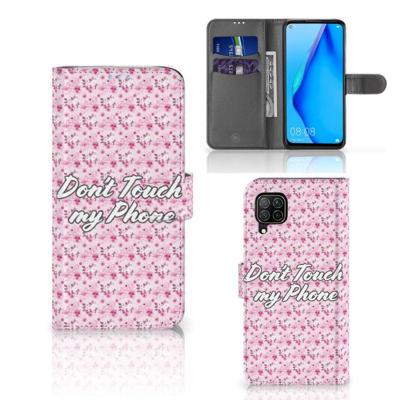 Huawei P40 Lite Portemonnee Hoesje Flowers Pink DTMP Huawei P40 Lite Portemonnee Hoesje Flowers Pink DTMP