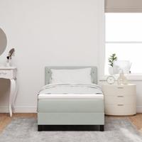Boxspringbed met matras fluweel lichtgrijs Single - thumbnail