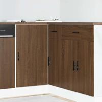 Spoelbakonderkast bewerkt hout bruin eikenkleurigig - thumbnail