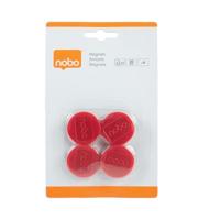Nobo magneten, 30 mm, rood, blister van 4 stuks - thumbnail