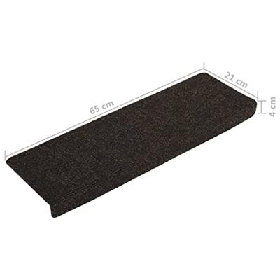 VidaXL Trapmatten 15 st 65x21x4 cm naaldvilt donkerbruin