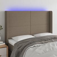 Hoofdbord LED 147x16x118/128 cm stof taupe - thumbnail