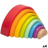 Houten Kinderpuzzel Woomax Regenboog 8 Onderdelen 4 Stuks - thumbnail