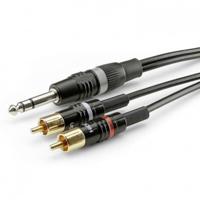 Sommer Cable HBP-6SC2-0300 Jackplug / Cinch Audio Aansluitkabel [2x Cinch-stekker - 1x Jackplug male 6,3 mm (stereo)] 3.00 m Zwart - thumbnail