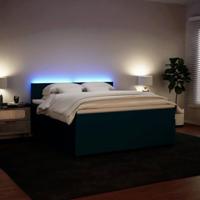 Boxspring met matras fluweel blauw 180x200 cm - thumbnail