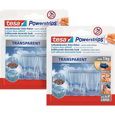 tesa POWERSTRIPS® Kleefhaak Large Transparant Inhoud: 4 stuk(s) tesa POWERSTRIPS® Kleefhaak Large Transparant Inhoud: 4 stuk(s)