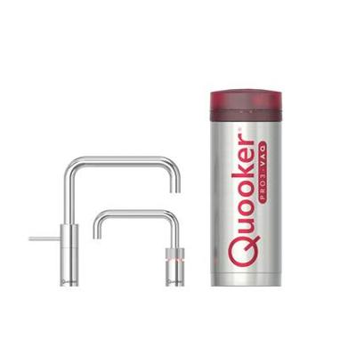 Quooker Nordic Square Twintaps met PRO3 VAQ-E Boiler Chroom Quooker Quooker Nordic Square Twintaps met PRO3 VAQ-E Boiler Chroom Quooker