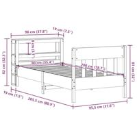 Bedframe zonder matras massief grenenhout wit 90x200 cm - thumbnail