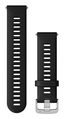 Garmin Quick Release Bens (22mm), geschikt voor geselecteerde Forerunner-,Venu- en vívoactive smartwatch series, Originele accessoire, Silicone, Black with Silver Hardware
