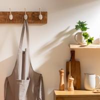 Schort met Buidelzak Atmosphera Katoen Lichtgrijs 60 x 80 cm - thumbnail