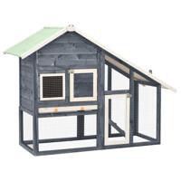 Konijnenhok 140x63x120 cm massief vurenhout grijs en wit - thumbnail