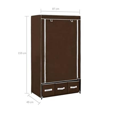 Kledingkast 87x49x159 cm stof bruin Kledingkast 87x49x159 cm stof bruin