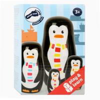 Small Foot houten matroesjka poppen pinguin familie - thumbnail