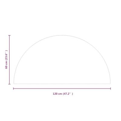 VidaXL Glasplaat voor open haard halfrond 1200x600 mm - thumbnail