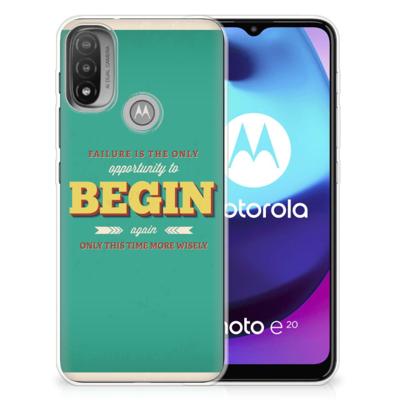 Motorola Moto E20 | E40 | Siliconen hoesje | met naam Quote Begin