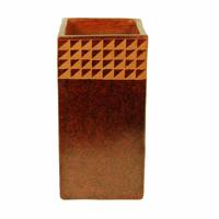 Vierkante Vaas Terracotta Tamarind Ukir - thumbnail
