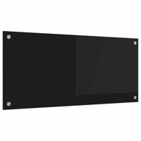 VidaXL Keuken achterwand zwart 90 x 40 cm gehard glas - thumbnail