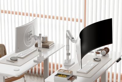 Digitus Monitor-tafelbeugel Aantal monteerbare displays: 1 Display(s) 144,8 cm (57) Wit Draaibaar, Kantelbaar, Roteerbaar, Zwenkbaar