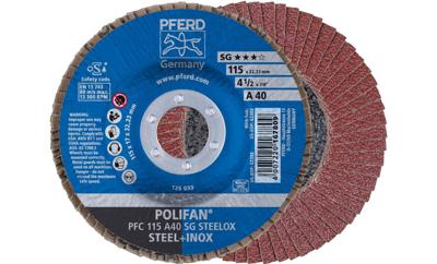 PFERD TOOLS 67704115 PFC 115 A 40 SG STEELOX Lamellenschijf Diameter 115 mm Boordiameter 22.23 mm RVS, Staal 10 stuk(s) PFERD TOOLS 67704115 PFC 115 A 40 SG STEELOX Lamellenschijf Diameter 115 mm Boordiameter 22.23 mm RVS, Staal 10 stuk(s)