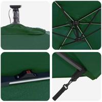 Cantilever Banana Parasol met slot Groen 294 x 200 x 254 cm - thumbnail
