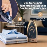 ProfiCare PC-DB 3125 Stoomstrijkijzer Keramische zoolplaat 800 W Blauw, Roze - thumbnail