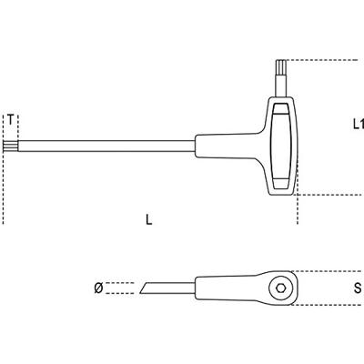 Beta stiftsleutel 96tbp met kogelkop en handgreep 8.0mm