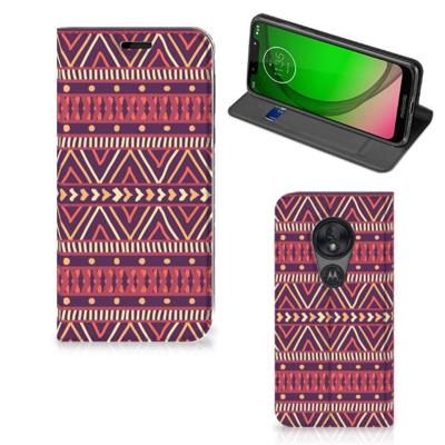 Motorola Moto G7 Play | Hoesje met Magneet | Aztec Paars