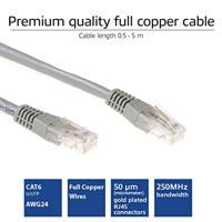 ACT Grijze 2 meter U/UTP CAT6 patchkabel met RJ45 connectoren - thumbnail