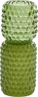 Light & Living theelichthouder glas bublini 9x20.5cm groen