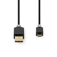 Kabel USB 2.0 | A male - Micro-B male | 2,0 m | Antraciet [CCBW60500AT20] - thumbnail