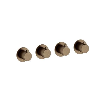 Hotbath Cobber - Afbouwdeel voor Inbouw Douchethermostaat - 2 Stopkranen - Bruin - V02