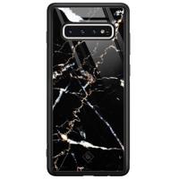 Samsung Galaxy S10 glazen hardcase - Marmer zwart - thumbnail