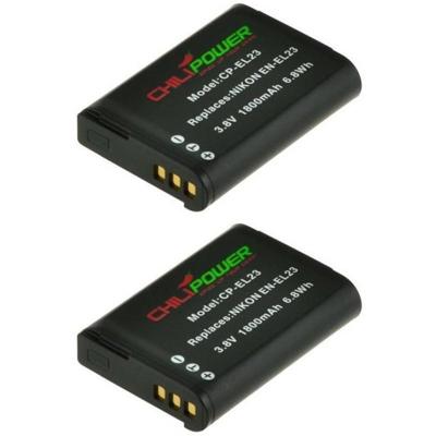 ChiliPower EN-EL23 accu voor Nikon - 1800mAh - 2-Pack