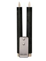 2Pcs Antiek Groen Rustiek Wax Diner Kaars 23Cm Bew. Vlam Met Afstands Bediening 2Xaa Anna's Collection - Annas collection - thumbnail