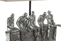 Bureaulamp DKD Home Decor 36 x 21,5 x 43 cm Zilverkleurig Beige Metaal Hars 220 V 50 W - thumbnail