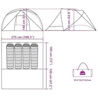 Tent 4-persoons waterdicht grijs en oranje - thumbnail