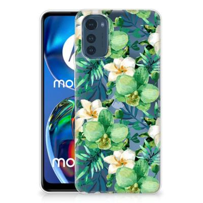 Motorola Moto E32/E32s | TPU Case | Orchidee Groen Motorola Moto E32/E32s | TPU Case | Orchidee Groen